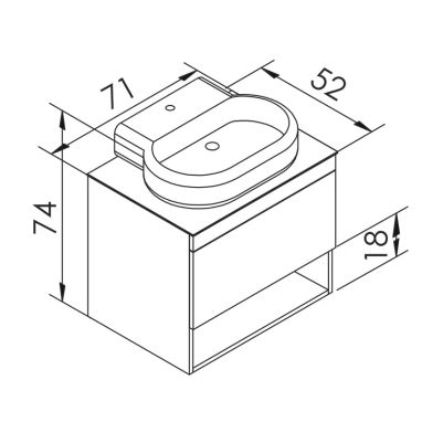 IMPRESE Тумба с умывальником подвесная BLACK EDGE (f32117W)